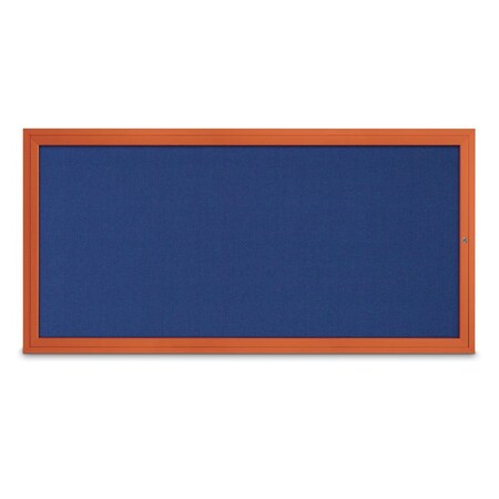 United Visual Products Slim Enclosed Corkboard, 24"x36", Gold Alum Frame/Burgundy UVEB2436-GOLD-DBURGU